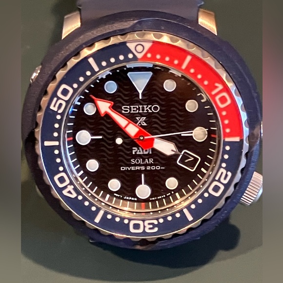 Special Edition - Seiko Tuna Prospex SNE499 PADI Solar Pepsi Watch ExtraStrap. - Picture 1 of 9